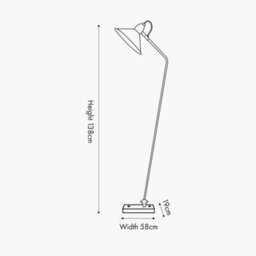 Pacific Lifestyle Canton Matt Black And Brass Metal Cone Floor Lamp - thumbnail 2