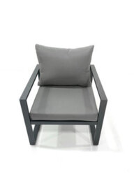 Fimous Garden Sofa Set Aluminium Furniture Rising Dining Tabe Set With 2 Chair Dark Grey - thumbnail 6