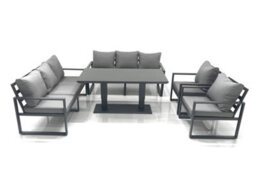 Fimous Garden Sofa Set Aluminium Furniture Rising Dining Tabe Set With 2 Chair Dark Grey - thumbnail 2