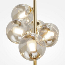 Luminosa Lighting Luminosa Maytoni Dallas Modern 6 Light Globe Pendant Ceiling Light Gold, Cognac Shade, G9 - thumbnail 5