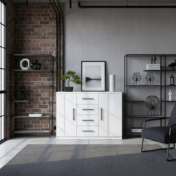 Bono Bo 01 K2D4Sz Modern Chest Of Drawers With 2 Doors And 4 Storage Drawers White - thumbnail 2
