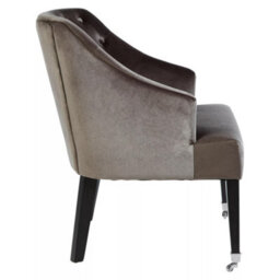 Orsina Classic Grey Velvet Chair, Mid Century Design Comfortable Armchair, Velvet Upholstered Modern Armchair - thumbnail 3