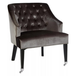 Orsina Classic Grey Velvet Chair, Mid Century Design Comfortable Armchair, Velvet Upholstered Modern Armchair - thumbnail 2