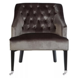 Orsina Classic Grey Velvet Chair, Mid Century Design Comfortable Armchair, Velvet Upholstered Modern Armchair