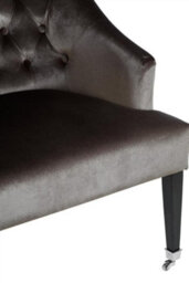 Orsina Classic Grey Velvet Chair, Mid Century Design Comfortable Armchair, Velvet Upholstered Modern Armchair - thumbnail 6