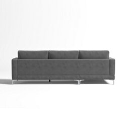 Valencia Luna L Shape Sofa Grey Kiln Dried Wood Stainless Steel Leg High Density Foam Ultimate Comfort - thumbnail 9
