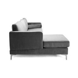 Valencia Luna L Shape Sofa Grey Kiln Dried Wood Stainless Steel Leg High Density Foam Ultimate Comfort - thumbnail 8
