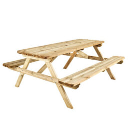 Cerland Romane 6 Seater Wooden Picnic Table With Folding Benches 6Ft - Pressure Treated - thumbnail 4