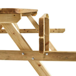 Cerland Romane 6 Seater Wooden Picnic Table With Folding Benches 6Ft - Pressure Treated - thumbnail 5