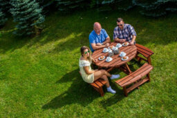 Leisurebench York 8 Seat Round 180Cm Picnic Table Durable Heavy Duty Pub Picnic Bench Brown - thumbnail 5