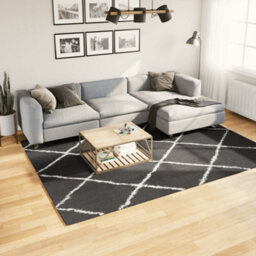 Walplus Shaggy Rug Pamplona High Pile Modern Black And Cream 200X280 Cm - thumbnail 1