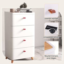 Costway 4-Drawer Dresser Bedroom Chest Of Drawers With Removable Organizer Tray - thumbnail 9