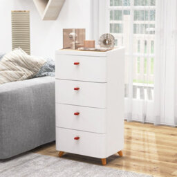 Costway 4-Drawer Dresser Bedroom Chest Of Drawers With Removable Organizer Tray - thumbnail 1