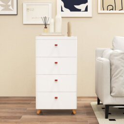 Costway 4-Drawer Dresser Bedroom Chest Of Drawers With Removable Organizer Tray - thumbnail 5
