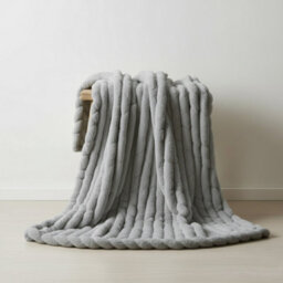 Luxury Big Cord Blanket Thick Ribbed Throw Ultimate Comfort Warmth Silver 150X200Cm