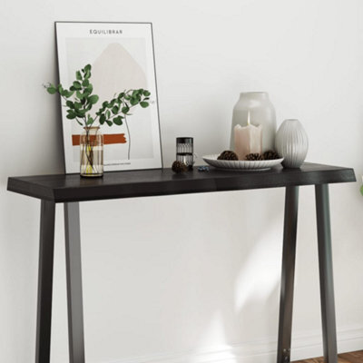 Berkfield Table Top Dark Brown 120X40X(2-6) Cm Treated Solid Wood Live Edge - image 1