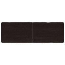 Berkfield Table Top Dark Brown 120X40X(2-6) Cm Treated Solid Wood Live Edge - thumbnail 2