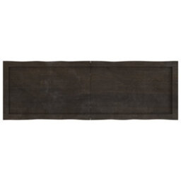 Berkfield Table Top Dark Brown 120X40X(2-6) Cm Treated Solid Wood Live Edge - thumbnail 5