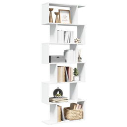 Walplus Room Divider Bookcase 6-Tier White 70X24X193 Cm Engineered Wood - thumbnail 1