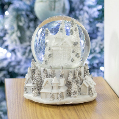 The Christmas Workshop 70799 Musical Snow Globe With White Townscape Design - image 1