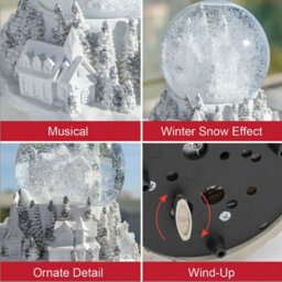 The Christmas Workshop 70799 Musical Snow Globe With White Townscape Design - thumbnail 3