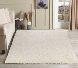 Desire Rugs Plain Living Room Shaggy Area Rugs Ivory 60X110 Cm - thumbnail 1