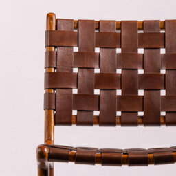 Where Saints Go Ltd London Dining Chair, Brown Woven Leather, Solid Teak Frame By Where Saints Go - thumbnail 9