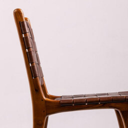 Where Saints Go Ltd London Dining Chair, Brown Woven Leather, Solid Teak Frame By Where Saints Go - thumbnail 8