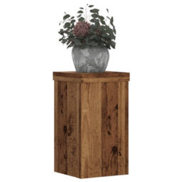 Walplus Plant Stands 2 Pcs Old Wood 10X10X18 Cm Engineered Wood - thumbnail 3
