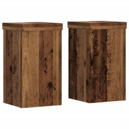 Walplus Plant Stands 2 Pcs Old Wood 10X10X18 Cm Engineered Wood - thumbnail 2