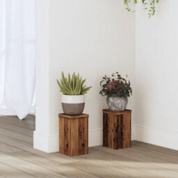 Walplus Plant Stands 2 Pcs Old Wood 10X10X18 Cm Engineered Wood - thumbnail 1