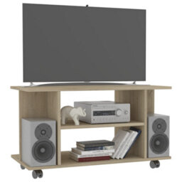 Berkfield Tv Cabinet With Castors Sonoma Oak 80X40X40 Cm Engineered Wood - thumbnail 3
