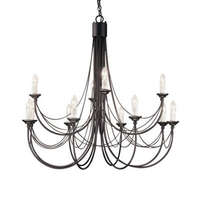 Elegant 12 Bulb Black Led Chandelier Pendant Light For Modern Interiors