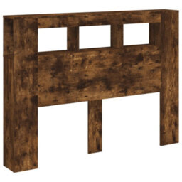Berkfield Led Headboard Smoked Oak 140X18.5X103.5 Cm Engineered Wood - thumbnail 5