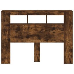 Berkfield Led Headboard Smoked Oak 140X18.5X103.5 Cm Engineered Wood - thumbnail 6