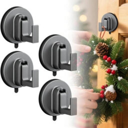 4Pcs Heavy-Duty Suction Cup Hooks For Christmas Door Wreath Hanging Ornament Shower - thumbnail 1