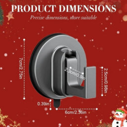 4Pcs Heavy-Duty Suction Cup Hooks For Christmas Door Wreath Hanging Ornament Shower - thumbnail 2