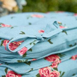 Dibor Set Of 2 Floral Blue Summer Outdoor Garden Chair Seat Pad Box Cushions - thumbnail 4