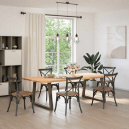 Berkfield Modern Dining Table Legs V-Shape 2 Pcs Natural Steel 100X(72-73.3) Cm Steel