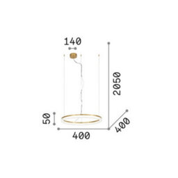 Ideal Lux Luminosa Crown 40Cm Integrated Led Pendant Ceiling Light Brass 2050Lm 3000K - thumbnail 2