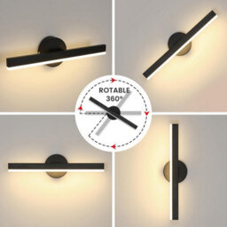 Led Wall Lights Indoor Wall Lamp Black Warm Light Sconce 38Cm - thumbnail 3