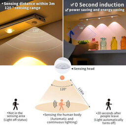 3Pcs Motion Sensor Closet Lights, 20Cm Rechargeable 3 Color Temps Magnetic Dimmable Cabinet Lights For Wardrobe, Pantry - thumbnail 7