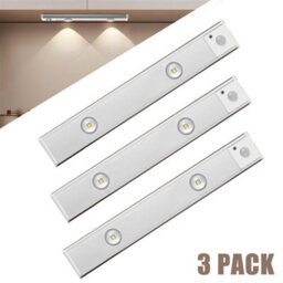 3Pcs Motion Sensor Closet Lights, 20Cm Rechargeable 3 Color Temps Magnetic Dimmable Cabinet Lights For Wardrobe, Pantry - thumbnail 1