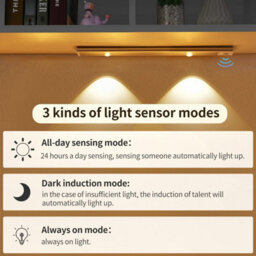 3Pcs Motion Sensor Closet Lights, 20Cm Rechargeable 3 Color Temps Magnetic Dimmable Cabinet Lights For Wardrobe, Pantry - thumbnail 3