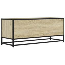 Berkfield Tv Cabinet Sonoma Oak 100X34.5X40 Cm Engineered Wood And Metal - thumbnail 6