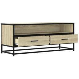 Berkfield Tv Cabinet Sonoma Oak 100X34.5X40 Cm Engineered Wood And Metal - thumbnail 7