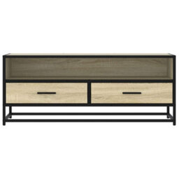Berkfield Tv Cabinet Sonoma Oak 100X34.5X40 Cm Engineered Wood And Metal - thumbnail 4