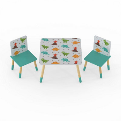 Kidsaw Childrens Dinosaur Table & Chairs Set, Preschoolers Study Activity, Kids Or Toddlers - image 1