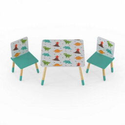 Kidsaw Childrens Dinosaur Table & Chairs Set, Preschoolers Study Activity, Kids Or Toddlers
