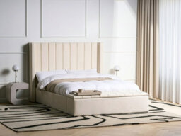 Beliani Bed With Storage Bench Velvet Noyers 140 X 200 Cm (Eu Double) Off-White - thumbnail 2